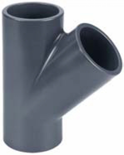 PVC T-Stück 45 Grad mit Klebeanschluss